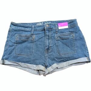 NEW Mossimo Plus Size 18 Denim Jean Short Shorts High Rise Cuffed Stretch NWT
